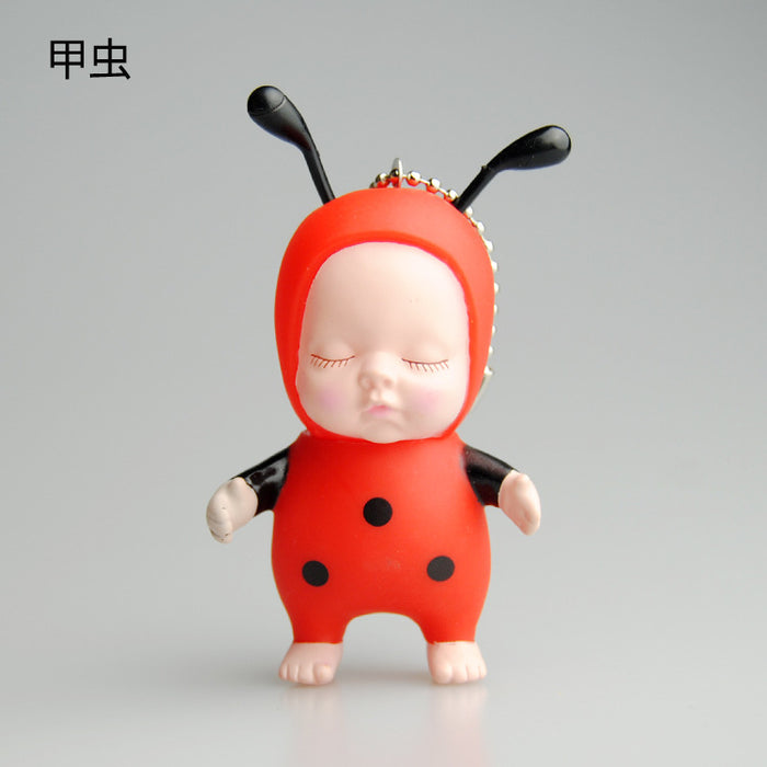 Wholesale Keychains For Backpacks Simulation Sleeping Doll Vinyl Keychain MOQ≥2 JDC-KC-JYF011