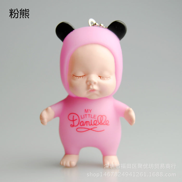 Wholesale Keychains For Backpacks Simulation Sleeping Doll Vinyl Keychain MOQ≥2 JDC-KC-JYF011