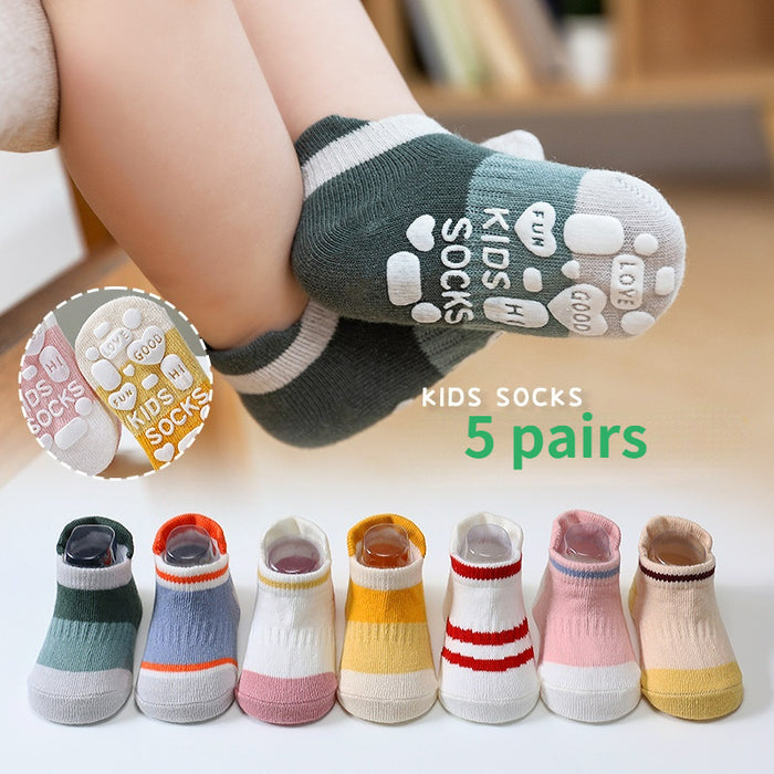 Jewelry WholesaleWholesale Dispensing Non-slip Cotton Children's Socks 5 Pairs Pack JDC-SK-HeWei001 Sock 何伟 %variant_option1% %variant_option2% %variant_option3%  Factory Price JoyasDeChina Joyas De China