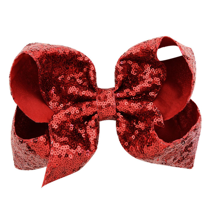 Wholesale 8 Inch Sequin Hair Bow Hair Clip MOQ≥2 JDC-HC-YL074