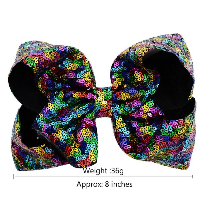 Wholesale 8 Inch Sequin Hair Bow Hair Clip MOQ≥2 JDC-HC-YL074