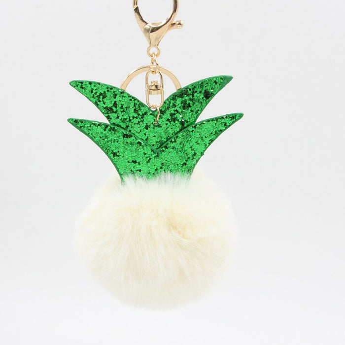 Wholesale Small Pineapple Cartoon Plush Pendant Hair Ball Keychain JDC-KC-Zuge068