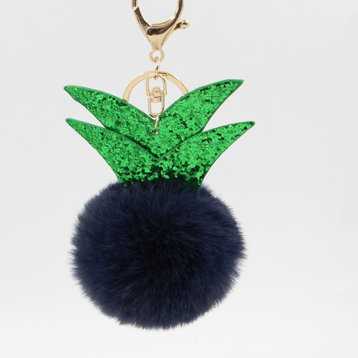 Wholesale Small Pineapple Cartoon Plush Pendant Hair Ball Keychain JDC-KC-Zuge069