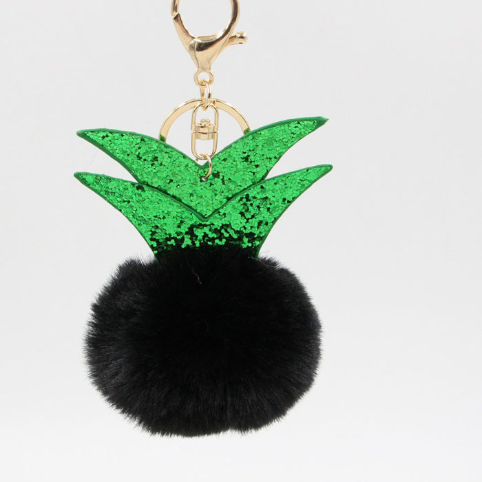 Wholesale Small Pineapple Cartoon Plush Pendant Hair Ball Keychain JDC-KC-Zuge069