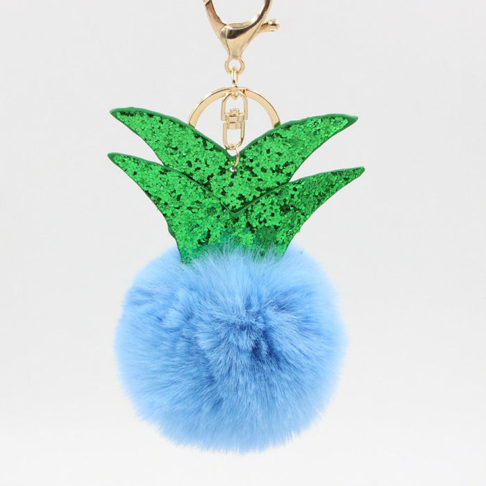 Wholesale Small Pineapple Cartoon Plush Pendant Hair Ball Keychain JDC-KC-Zuge061