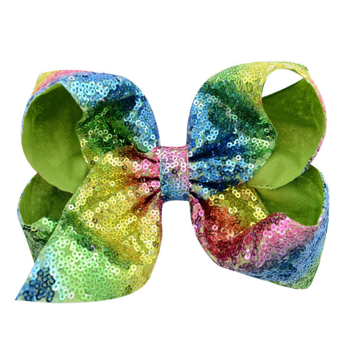 Wholesale 8 Inch Sequin Hair Bow Hair Clip MOQ≥2 JDC-HC-YL074