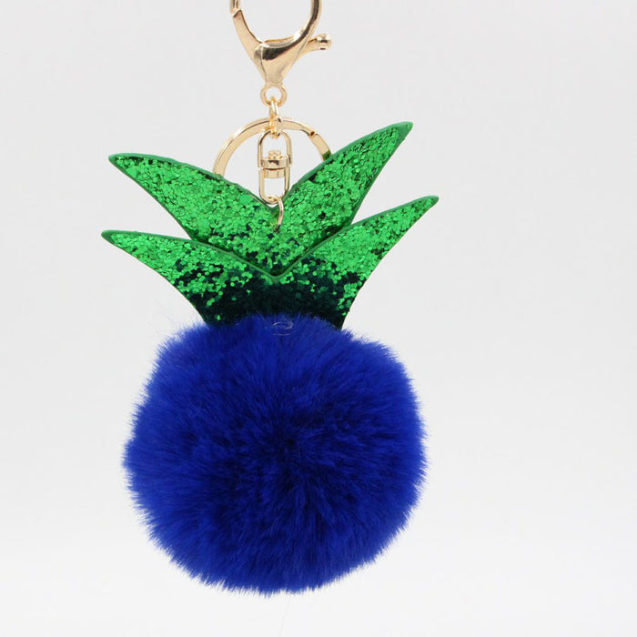 Wholesale Small Pineapple Cartoon Plush Pendant Hair Ball Keychain JDC-KC-Zuge069