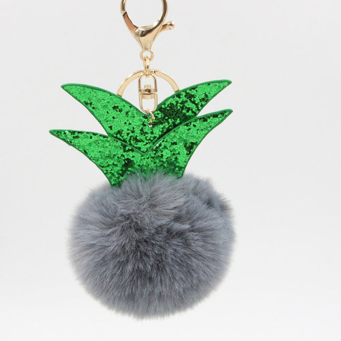 Wholesale Small Pineapple Cartoon Plush Pendant Hair Ball Keychain JDC-KC-Zuge061