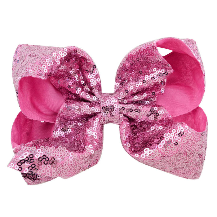 Wholesale 8 Inch Sequin Hair Bow Hair Clip MOQ≥2 JDC-HC-YL074