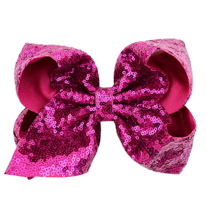 Wholesale 8 Inch Sequin Hair Bow Hair Clip MOQ≥2 JDC-HC-YL074