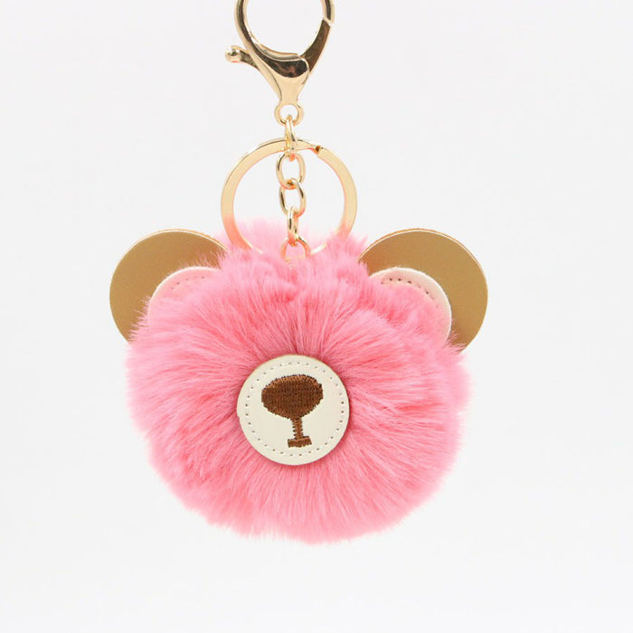 Jewelry WholesaleWholesale cute cartoon brown bear hairball Keychain JDC-KC-Zuge048 Keychains 祖格 %variant_option1% %variant_option2% %variant_option3%  Factory Price JoyasDeChina Joyas De China