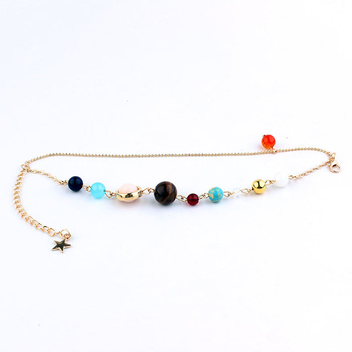 Wholesale Galaxy Eight Planets Tianran Stone Anklet JDC-AS-Lingda003