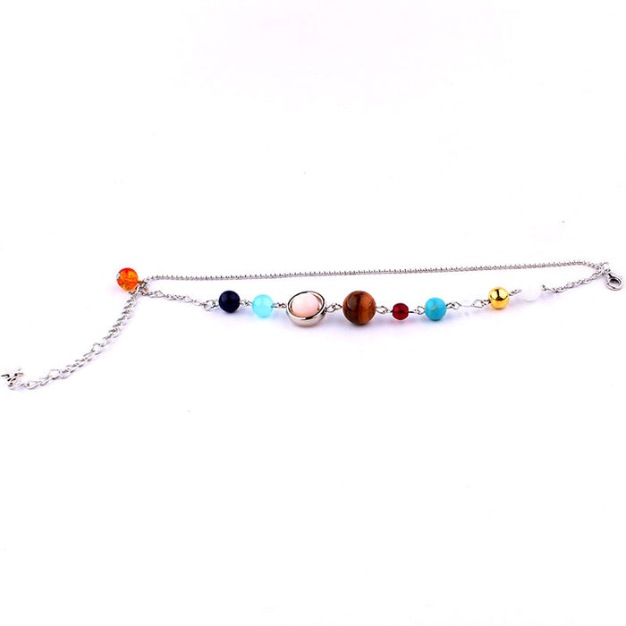 Wholesale Galaxy Eight Planets Tianran Stone Anklet JDC-AS-Lingda003