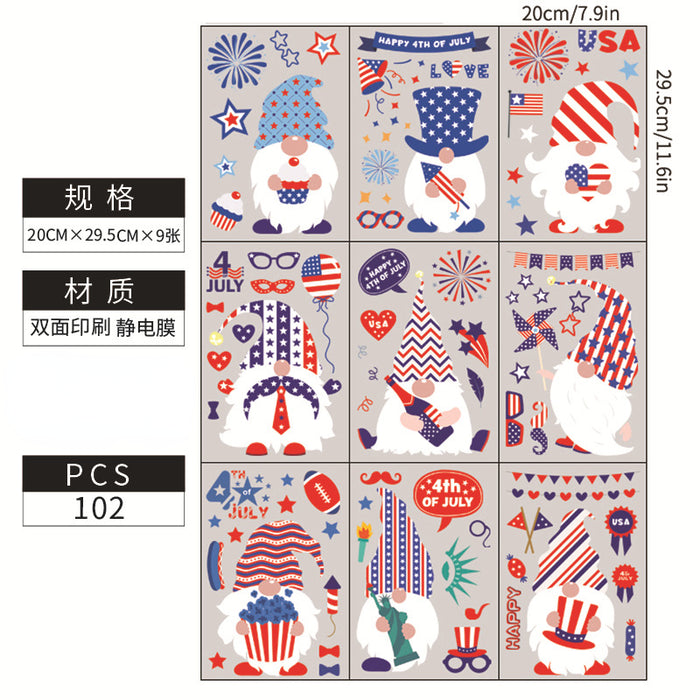 Wholesale 4th of July Independence Day PVC Window Sticker MOQ≥2 JDC-ST-JJian001