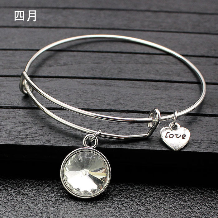 Wholesale Twelve Color Life Stone Wire Ring Push Pull Bracelet Bracelet JDC-BT-LvY004