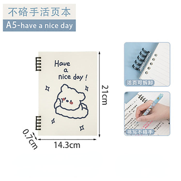 Wholesale PP Transparent Cover Removable Loose Leaf Notebook JDC-NK-PTG001