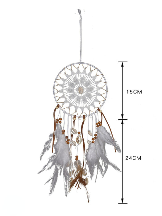 Wholesale Shell Flower Iron Ring Feather Weave Dreamcatcher MOQ≥2 JDC-DC-MengS025