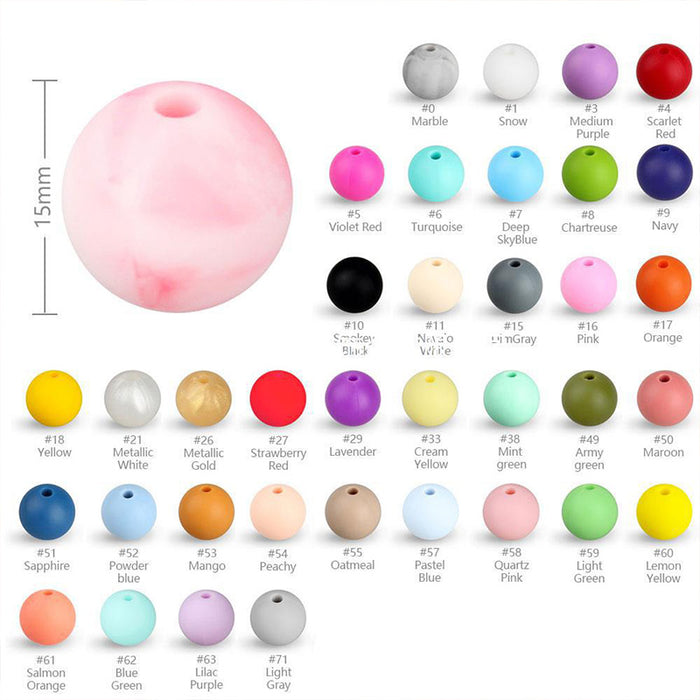 Wholesale 30PCS Candy Color Silicone 15mm Beads JDC-BDS-Yumo008