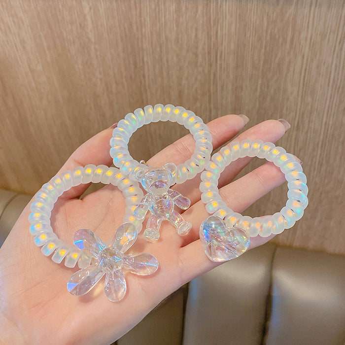 Wholesale TPU Mermaid Color Bear Phone Cord Hair Rope JDC-HS-tengZ008