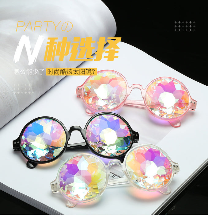 Wholesale Kaleidoscope Psychedelic Sunglasses Mosaic Glasses JDC-SG-JunY002