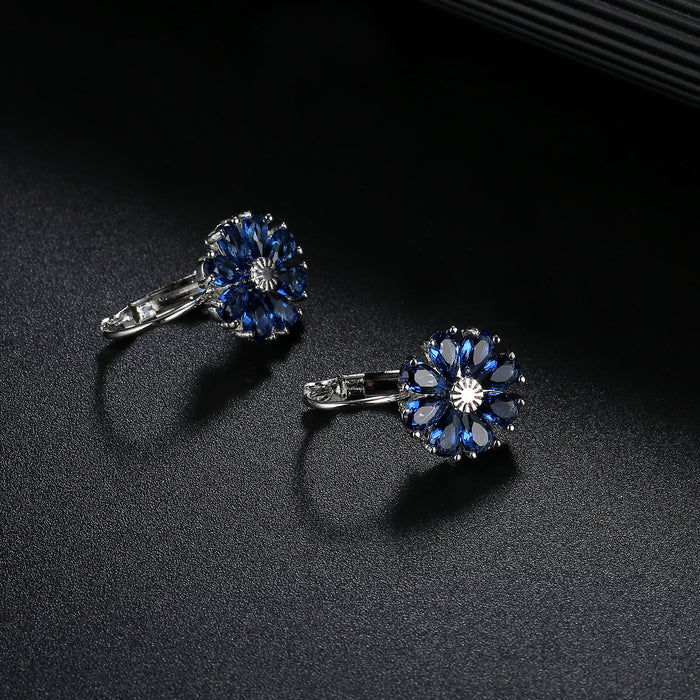 Jewelry WholesaleWholesale small flower colorful zircon earrings MOQ≥2 JDC-ES-Kas001 Earrings 卡诗 %variant_option1% %variant_option2% %variant_option3%  Factory Price JoyasDeChina Joyas De China