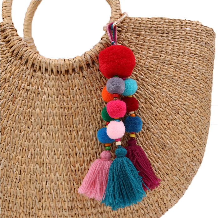 Jewelry WholesaleWholesale Si Mi tassel color wood bead multi-layer keychain JDC-KC-XiangH002 Keychains 湘怀 %variant_option1% %variant_option2% %variant_option3%  Factory Price JoyasDeChina Joyas De China