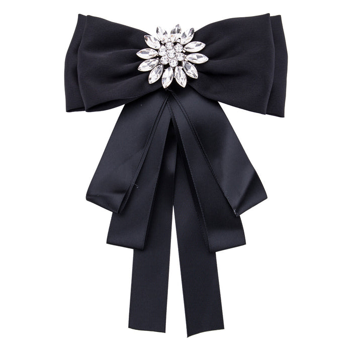 Wholesale Bow Brooch Ribbon Glass Diamond JDC-BC-JL021