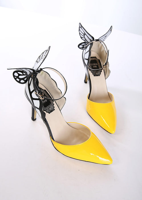 Wholesale pointed toe colorblock wings purple high heels JDC-SD-XiaL001