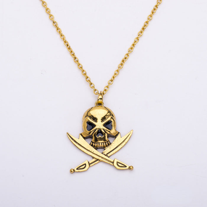 Wholesale Necklace Alloy Halloween Skull Necklace Earrings Jewelry Set MOQ≥3 JDC-NE-CAIYU003