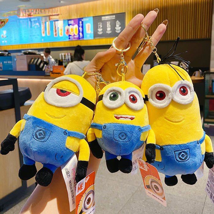 Wholesale genuine cartoon plush minions keychain JDC-KC-BaiM035