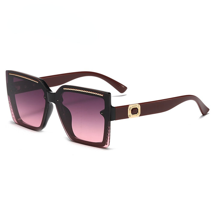 Wholesale Sunglasses PC Hollow Gradient Color Large Square Frame JDC-SG-ShengX008