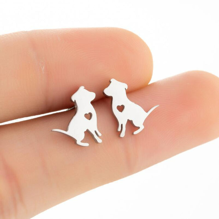 Wholesale Dog Love Stainless Steel Earrings JDC-ES-SS009