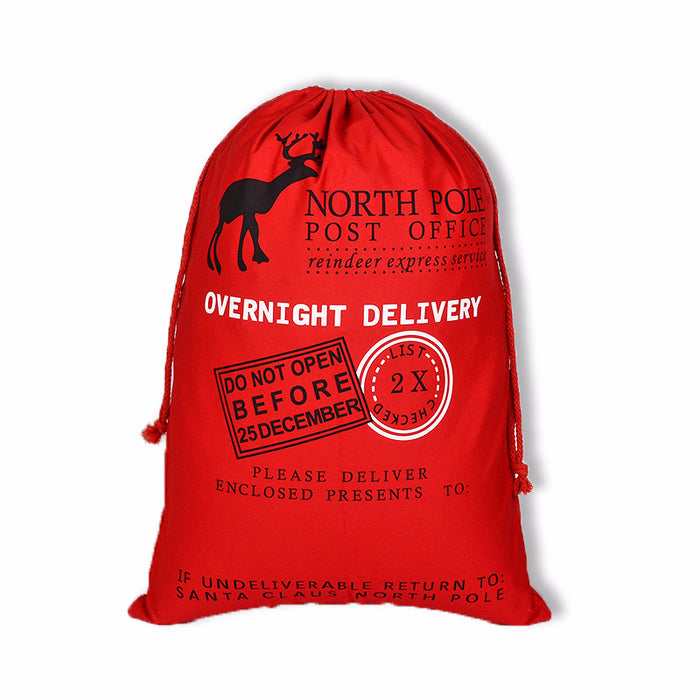 Wholesale Gift Bag Postmark Christmas Canvas Bag Red Old Man Elk Christmas Bag MOQ≥5 JDC-GB-HaiK003