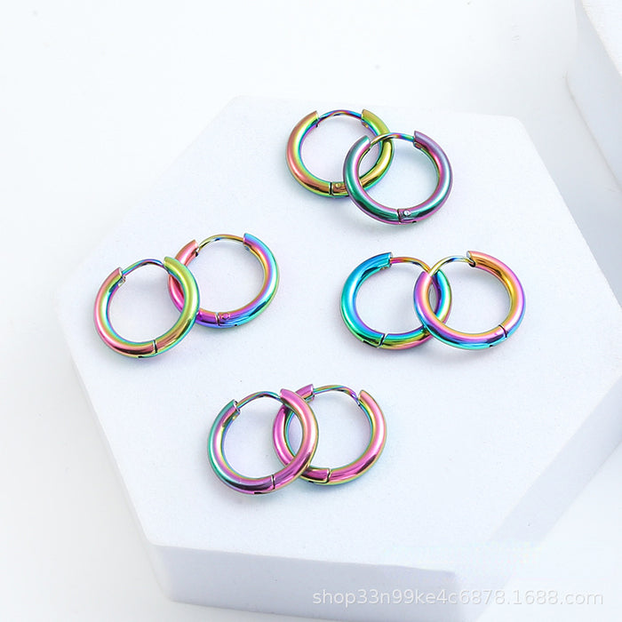 Wholesale earrings titanium steel student punk circle JDC-ES-haoyu003