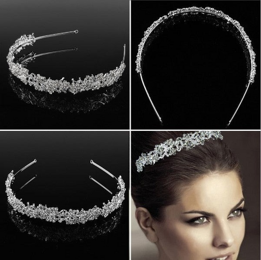 Jewelry WholesaleWholesale bride Rhinestone Silver Plated small fragrance hair band JDC-HD-JianZ001 headband 简质 %variant_option1% %variant_option2% %variant_option3%  Factory Price JoyasDeChina Joyas De China