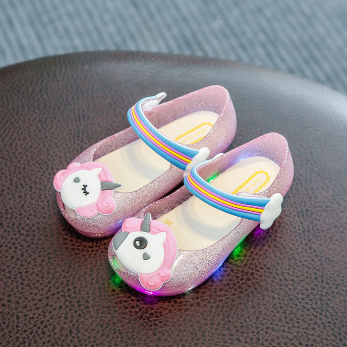 Jewelry WholesaleWholesale Cartoon New Unicorn Jelly LED Flashing Sandals and Slippers JDC-SD-GuoD002 Sandal 新致 %variant_option1% %variant_option2% %variant_option3%  Factory Price JoyasDeChina Joyas De China