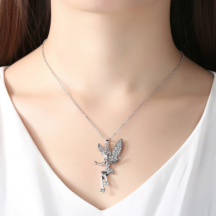 Wholesale Pixie Angel Alloy Zircon Necklace MOQ≥2 JDC-NE-MiMeng030