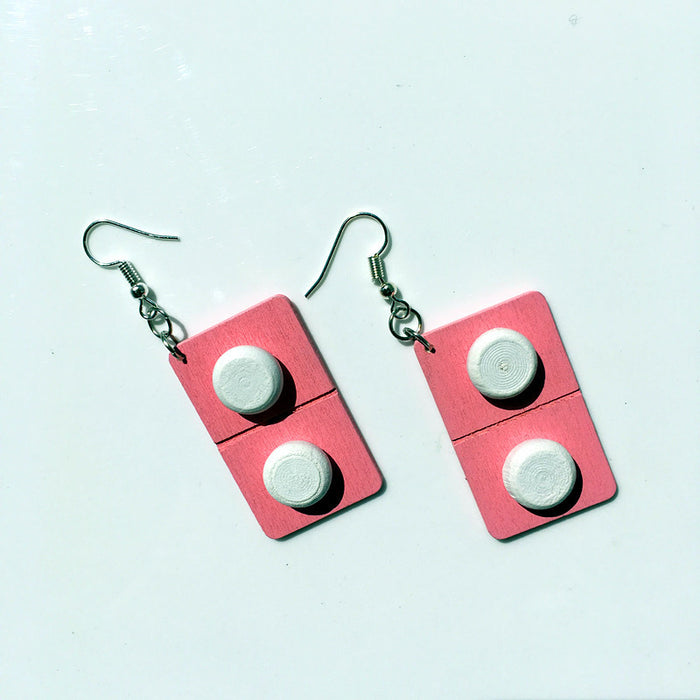 Wholesale Wooden Capsule Pill Earrings Ear Clips JDC-ES-Chouteng005