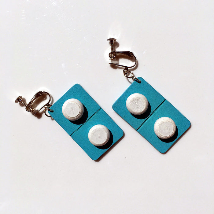 Wholesale Wooden Capsule Pill Earrings Ear Clips JDC-ES-Chouteng005