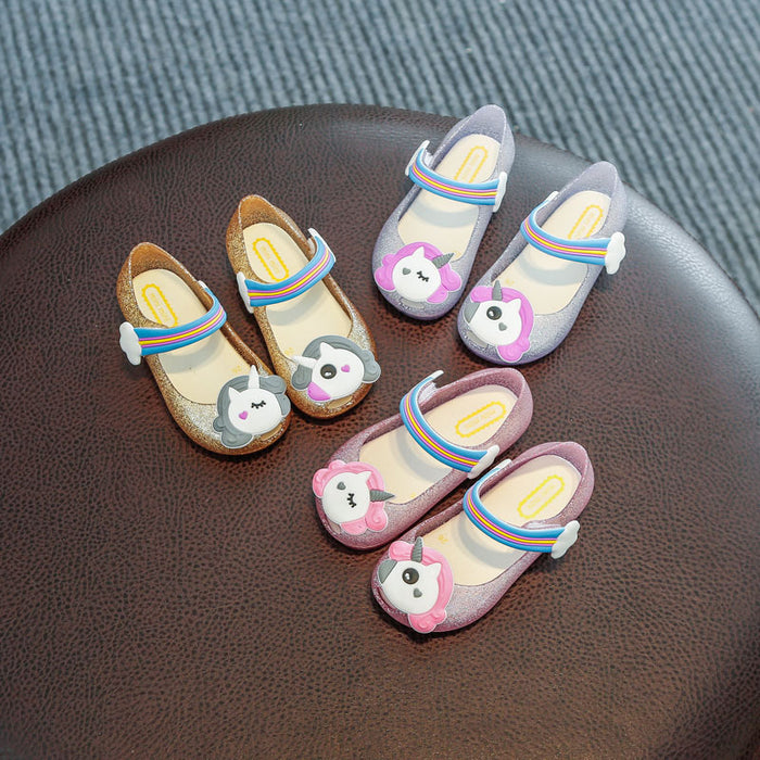 Wholesale Cartoon New Unicorn Jelly LED Flashing Sandals and Slippers JDC-SD-GuoD002