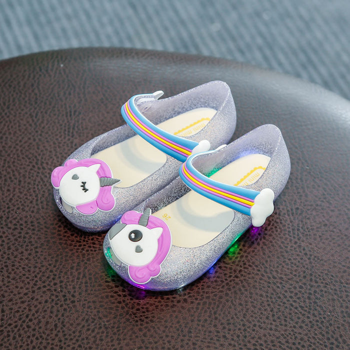 Jewelry WholesaleWholesale Cartoon New Unicorn Jelly LED Flashing Sandals and Slippers JDC-SD-GuoD002 Sandal 新致 %variant_option1% %variant_option2% %variant_option3%  Factory Price JoyasDeChina Joyas De China