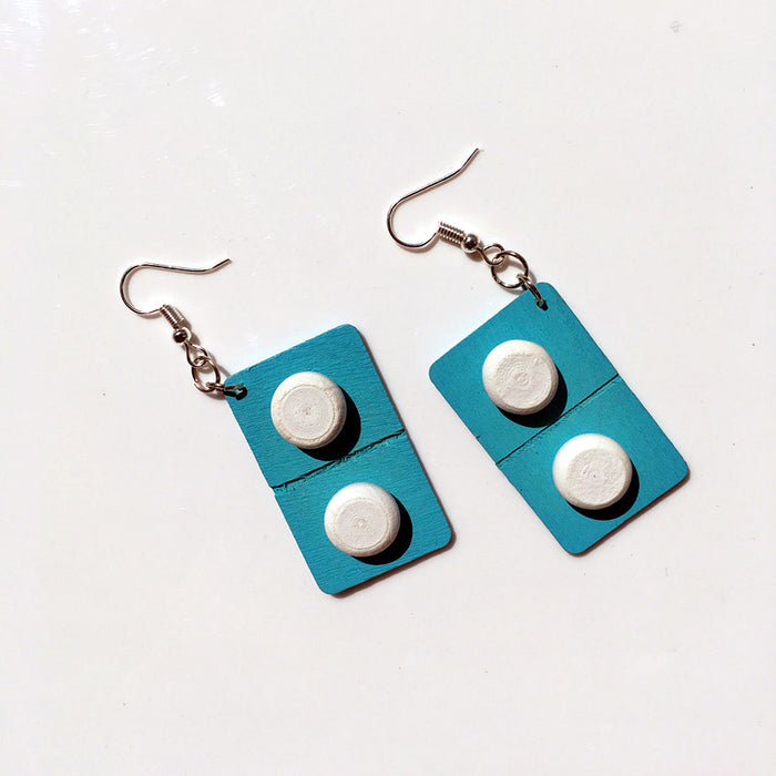 Wholesale Wooden Capsule Pill Earrings Ear Clips JDC-ES-Chouteng005