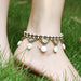 Jewelry WholesaleWholesale bohemian wind turquoise round cake hand-woven anklet chain JDC-AS-Mcheng002 Anklet 结满 %variant_option1% %variant_option2% %variant_option3%  Factory Price JoyasDeChina Joyas De China