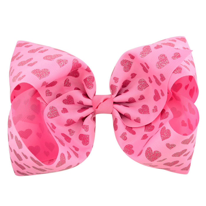 Wholesale Kids Headwear 8 Inch Printed Rib With Bow Hair Clip MOQ≥2 JDC-HC-YL079