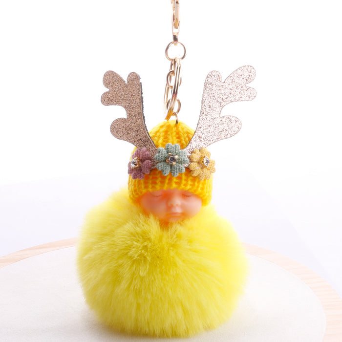 Jewelry WholesaleWholesale Plush Doll Hair Ball Keychain MOQ≥2 JDC-KC-QiShi031 Keychains 奇释 %variant_option1% %variant_option2% %variant_option3%  Factory Price JoyasDeChina Joyas De China