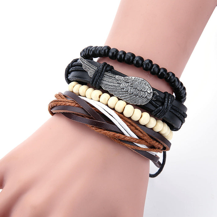 Wholesale Bracelet Leather Vintage Woven Multilayer Couple Bracelet MOQ≥2 JDC-BT-JiaX008