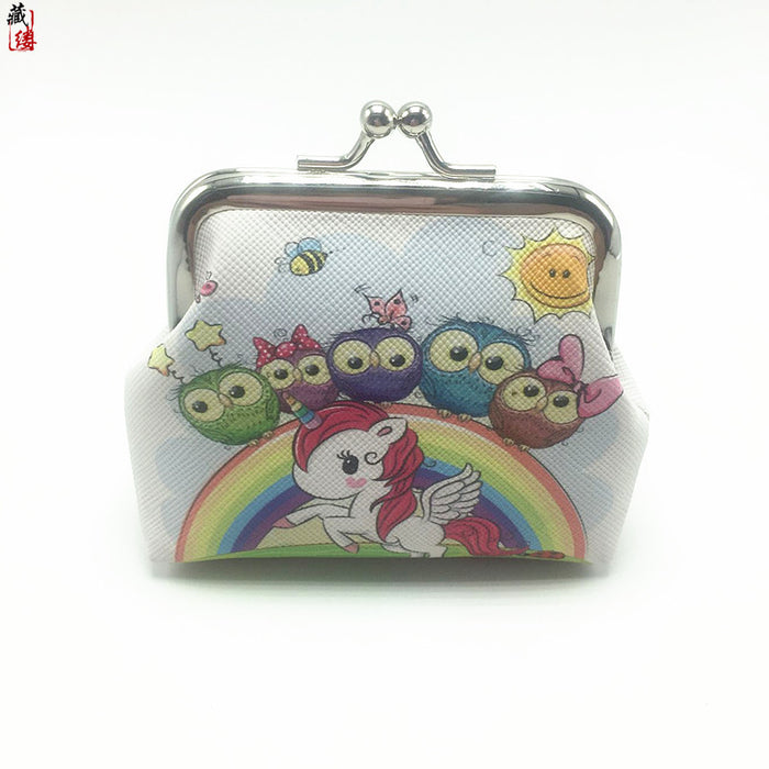 Wholesale Digital Printing Coin Purse Unicorn Printing Mouth Gold Bag Ladies Short Coin Purse MOQ≥3 JDC-HB-Canglv002