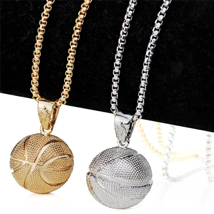 Wholesale Basketball Pendant Stainless Steel Necklace JDC-NE-GSHC015