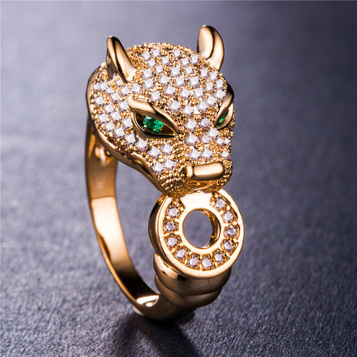 Jewelry WholesaleWholesale Cheetah Head Copper Zircon Ring MOQ≥2 JDC-RS-CaoS036 Rings 曹适 %variant_option1% %variant_option2% %variant_option3%  Factory Price JoyasDeChina Joyas De China