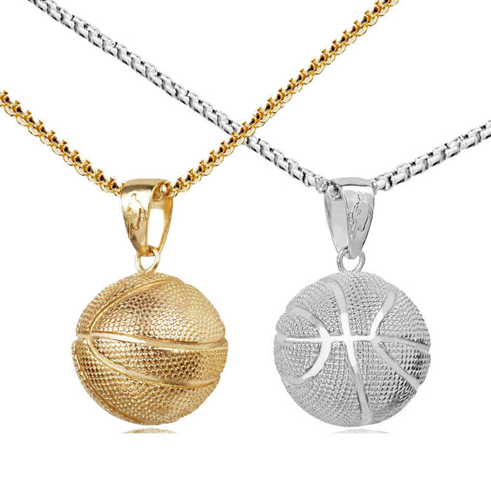 Wholesale Basketball Pendant Stainless Steel Necklace JDC-NE-GSHC015